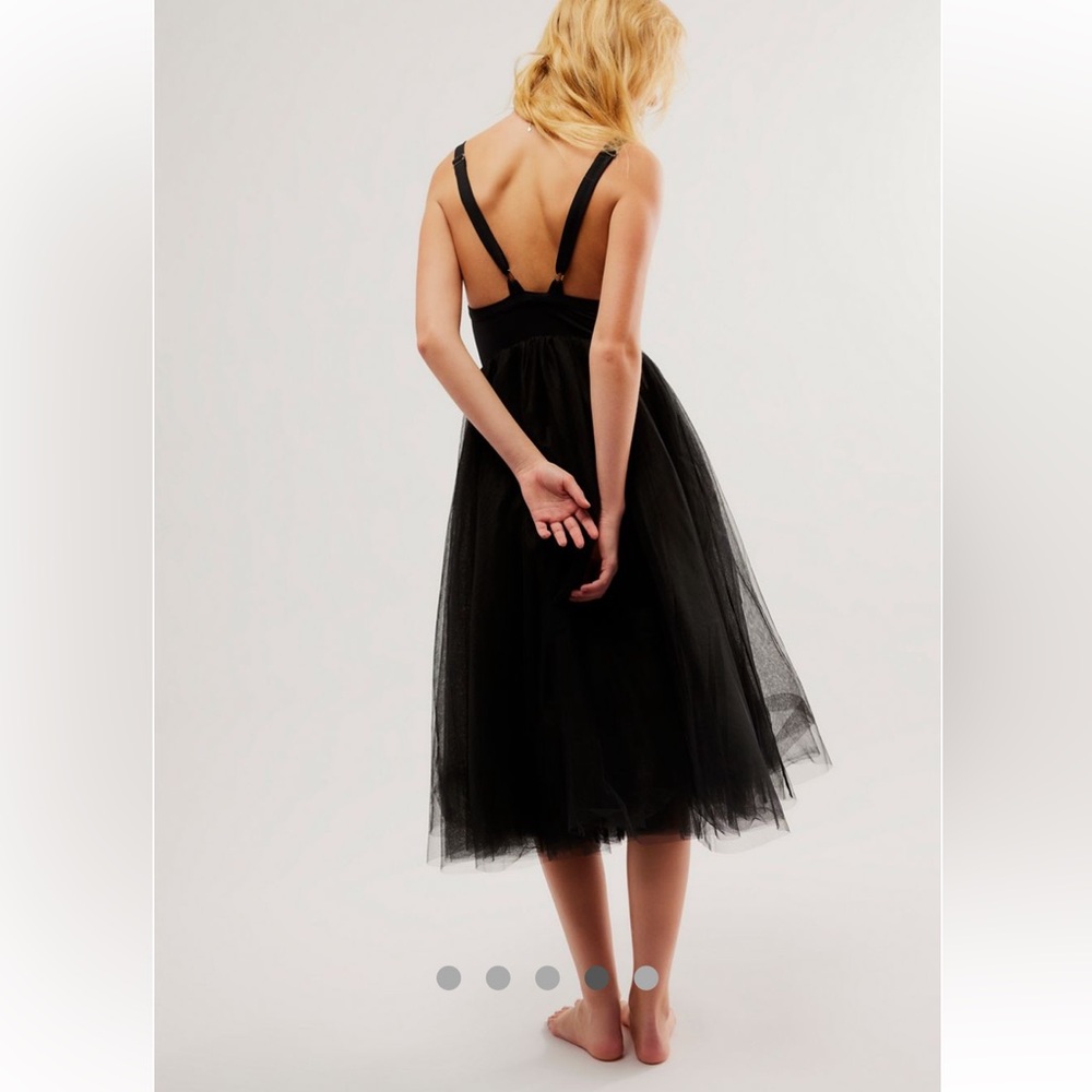 🎉 Host Pick 🎉 Free People Let’s Talk Tutu Black Slip Dress - Picture 10 of 11